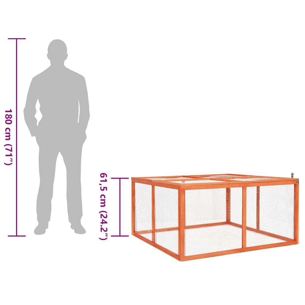 Rabbit Hutch 48.8"x47.2"x23.6" Solid Firwood