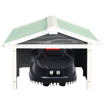 Robotic Lawn Mower Garage 28.3"x34.3"x19.7" Gray and White Firwood