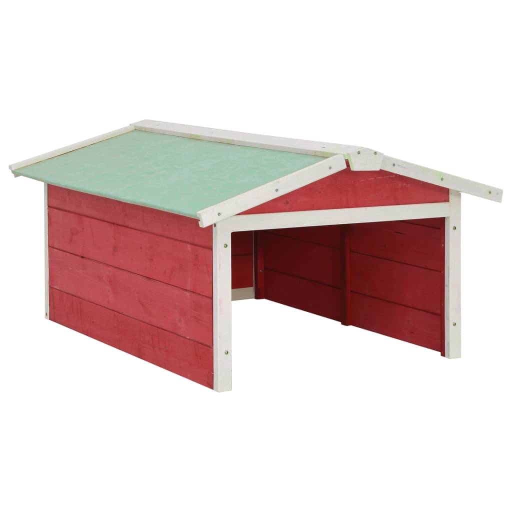 Lawn Mower Garage Red and White Solid Firwood, Plywood Medium