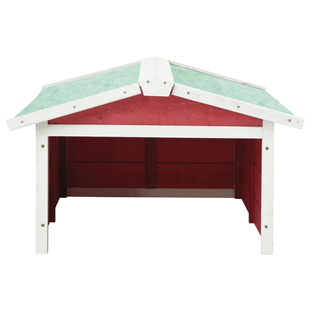 Lawn Mower Garage Red and White Solid Firwood, Plywood Medium