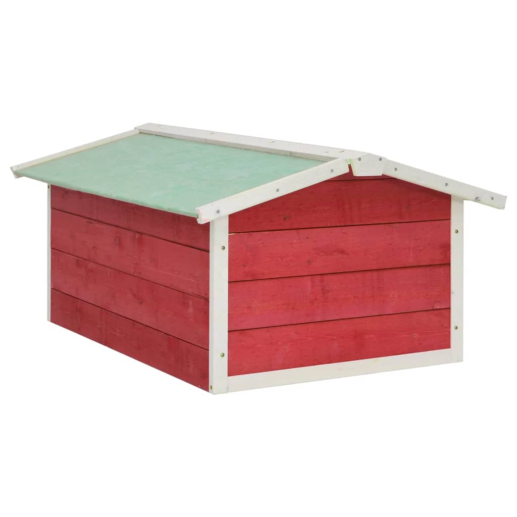 Lawn Mower Garage Red and White Solid Firwood, Plywood Medium