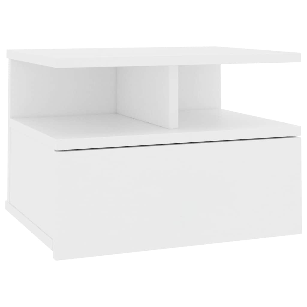 Floating Nightstand | White | Engineered wood | Compact