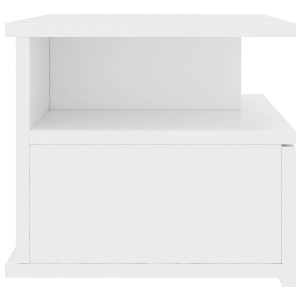 Floating Nightstand | White | Engineered wood | Compact