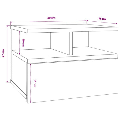 Floating Nightstand | White | Engineered wood | Compact