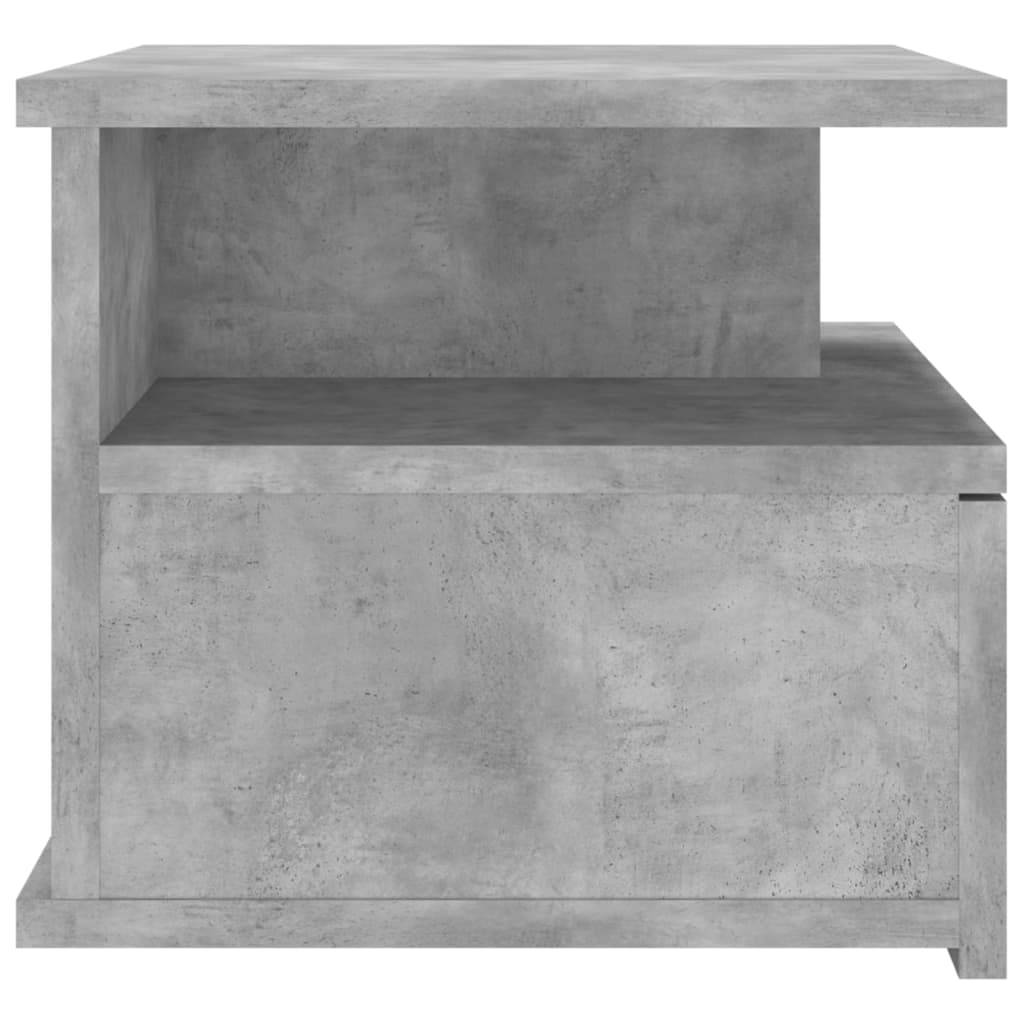 Floating Nightstand | Concrete Grey | Engineered Wood | Compact