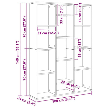 Room Divider/Book Cabinet White 100x24x140 cm Engineered Wood