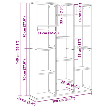 Room Divider/Book Cabinet Sonoma Oak 100x24x140 cm Engineered Wood