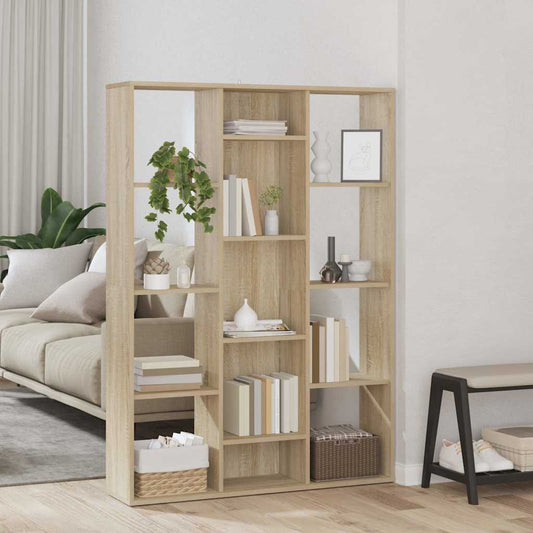 Room Divider/Book Cabinet Sonoma Oak 100x24x140 cm Engineered Wood