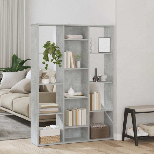 Room Divider/Book Cabinet Concrete Grey 100x24x140 cm Engineered Wood