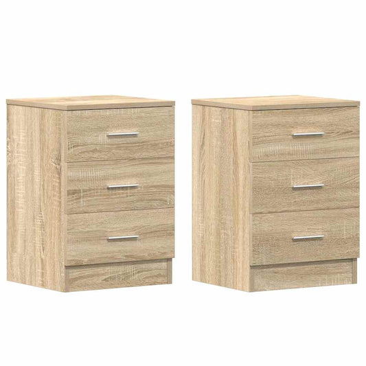 Bedside Cabinet | Set of 2 | Sonoma oak | Engineered wood | Medium