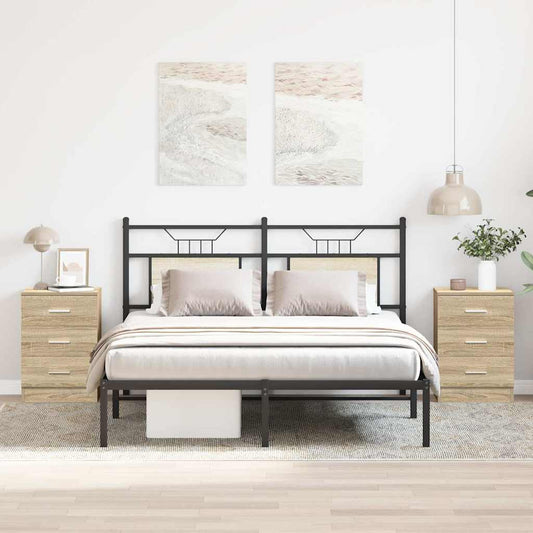 Bedside Cabinet | Set of 2 | Sonoma oak | Engineered wood | Medium