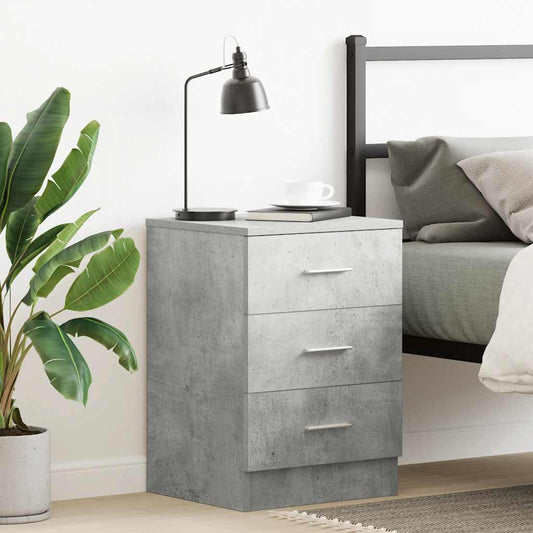 Bedside Cabinet | Concrete grey | Engineered wood | Small