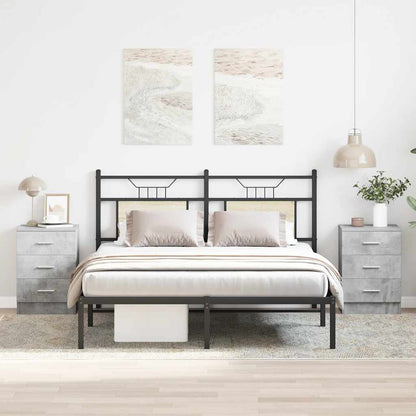 Bedside Cabinets 2 pcs Concrete Grey 38x35x56 cm Engineered Wood