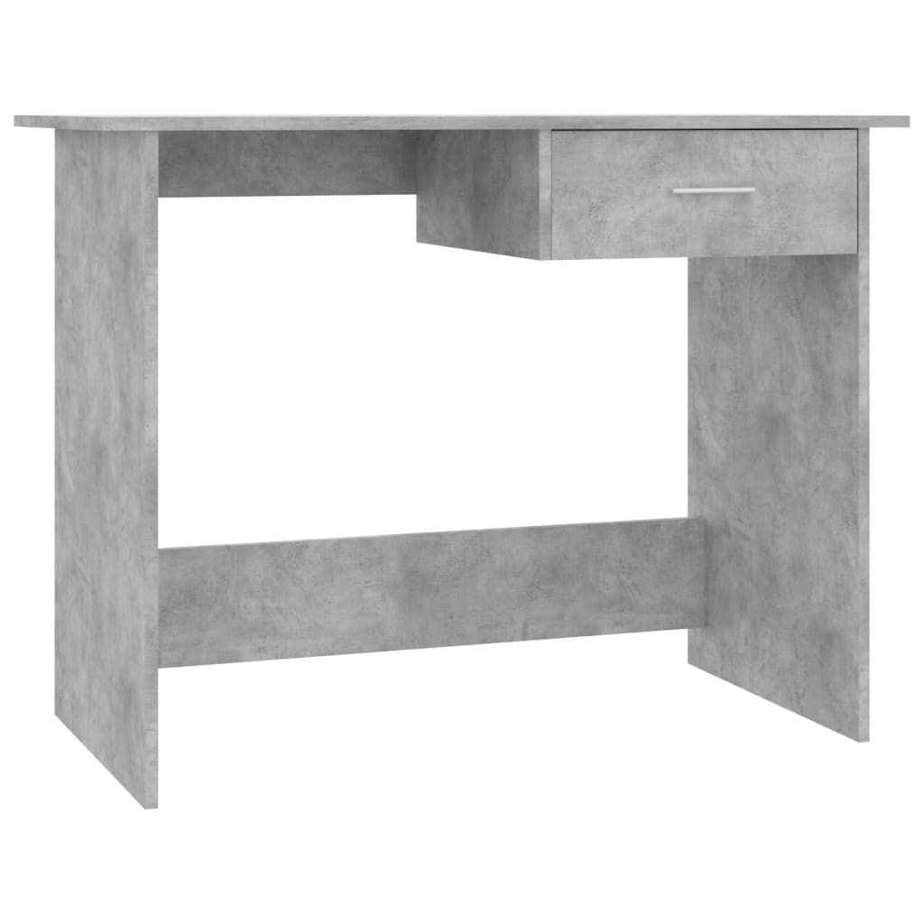 Desk Concrete Grey 100x50x76 cm Engineered Wood