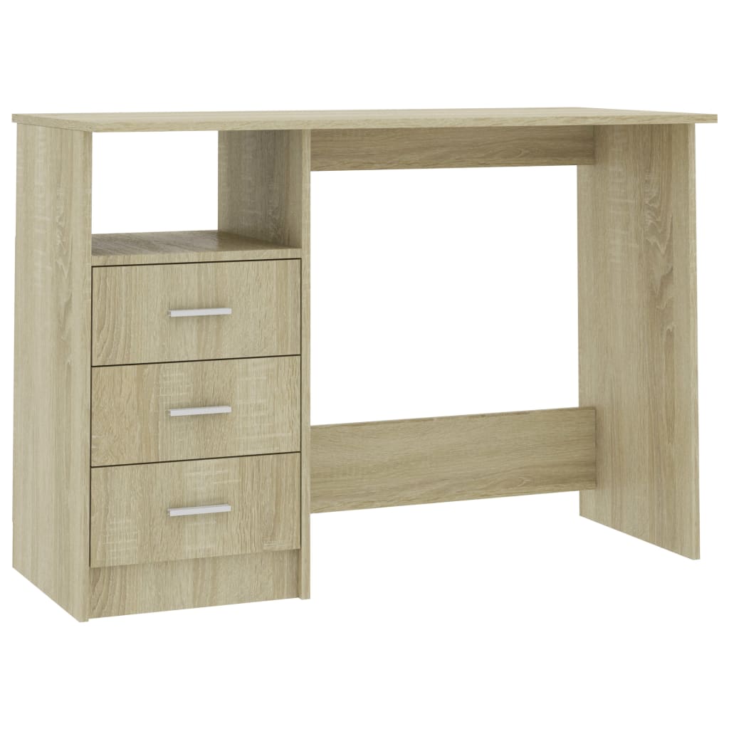 Desk with Drawers Sonoma Oak 43.3"x19.7"x29.9" Engineered Wood
