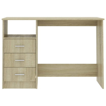Desk with Drawers Sonoma Oak 43.3"x19.7"x29.9" Engineered Wood