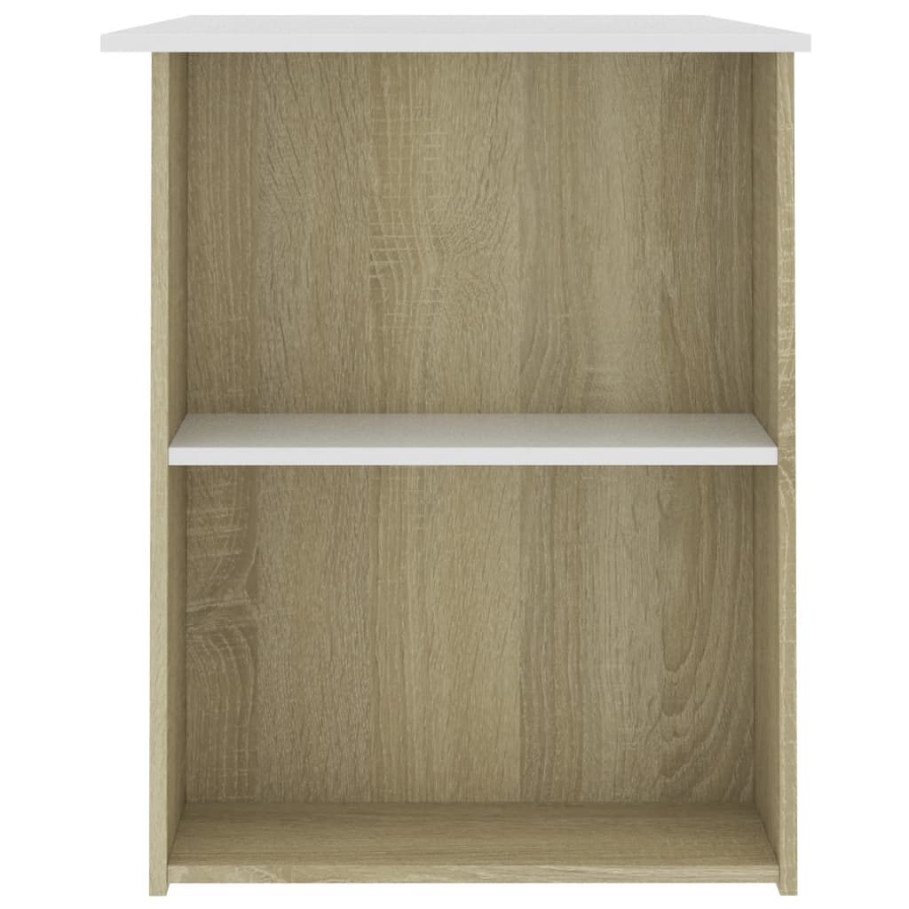 Desk White and Sonoma Oak 43.3"x23.6"x28.7" Engineered Wood