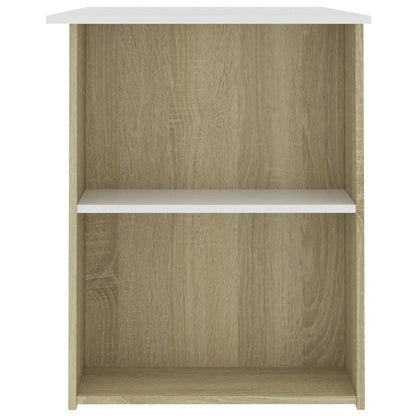 Desk White and Sonoma Oak 43.3"x23.6"x28.7" Engineered Wood