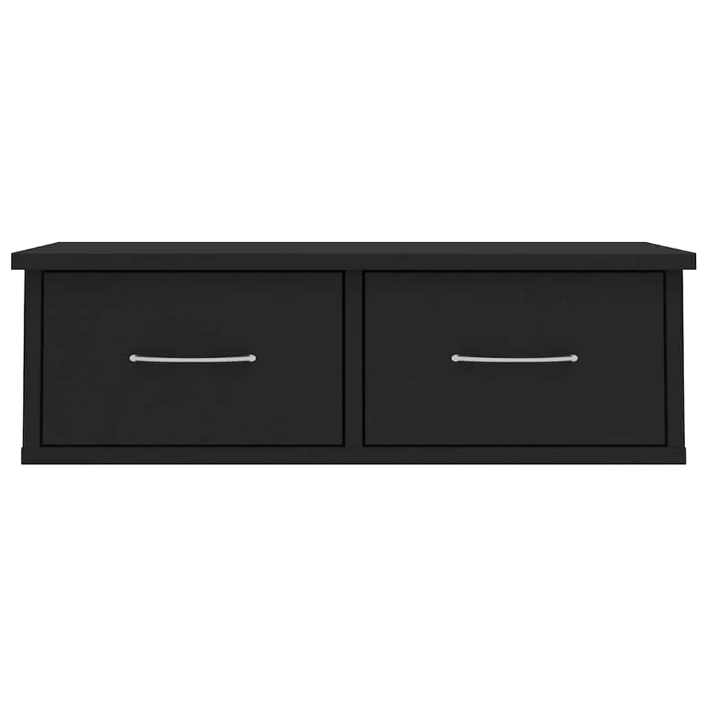 Wall-mounted Drawer Shelf Black 60x26x18.5 cm Engineered Wood