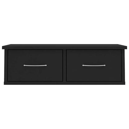 Wall-mounted Drawer Shelf Black 60x26x18.5 cm Engineered Wood