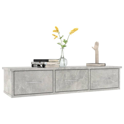 Wall-mounted Drawer Shelf Concrete Grey 88x26x18.5 cm Engineered Wood