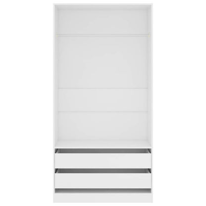 Wardrobe White 100x50x200 cm Engineered Wood