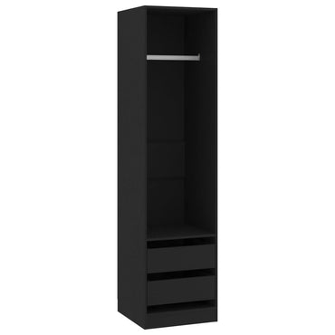 Wardrobe with Drawers Black 50x50x200 cm Engineered Wood