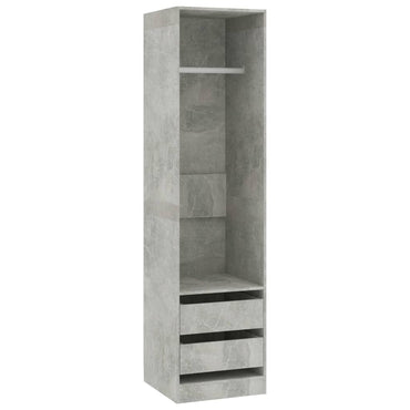 Wardrobe with Drawers Concrete Grey 50x50x200 cm Engineered Wood