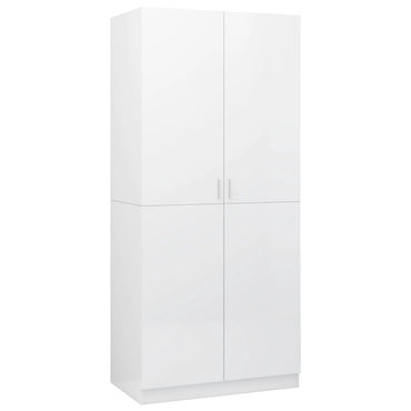 Wardrobe High Gloss White 80x52x180 cm Engineered Wood