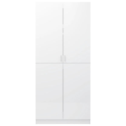 Wardrobe High Gloss White 80x52x180 cm Engineered Wood