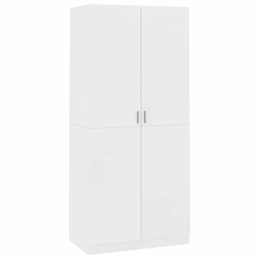 Wardrobe White 90x52x200 cm Engineered Wood