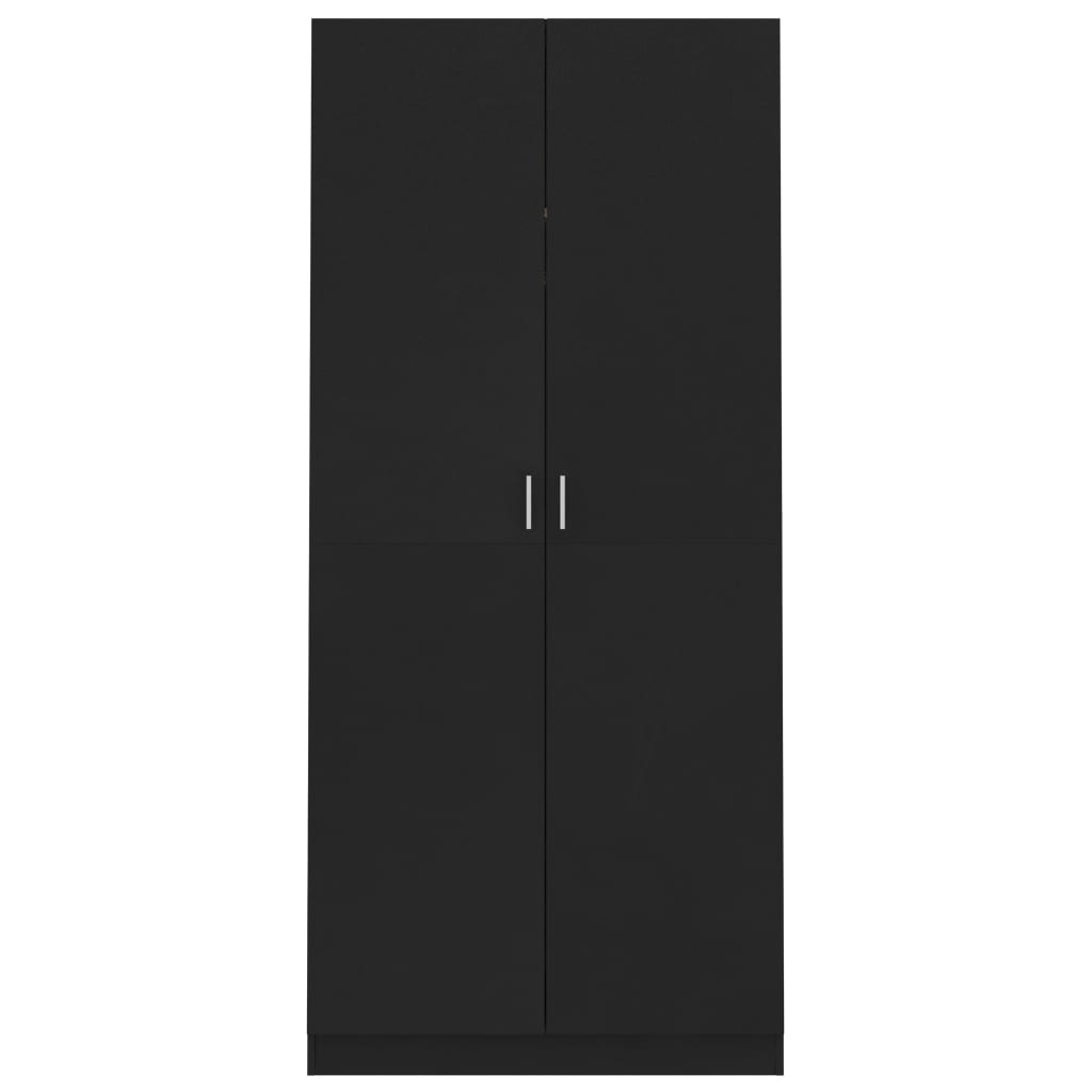 Wardrobe Black 90x52x200 cm Engineered Wood