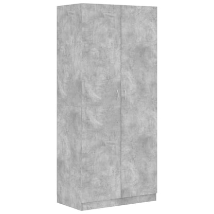 Wardrobe Concrete Grey 90x52x200 cm Engineered Wood