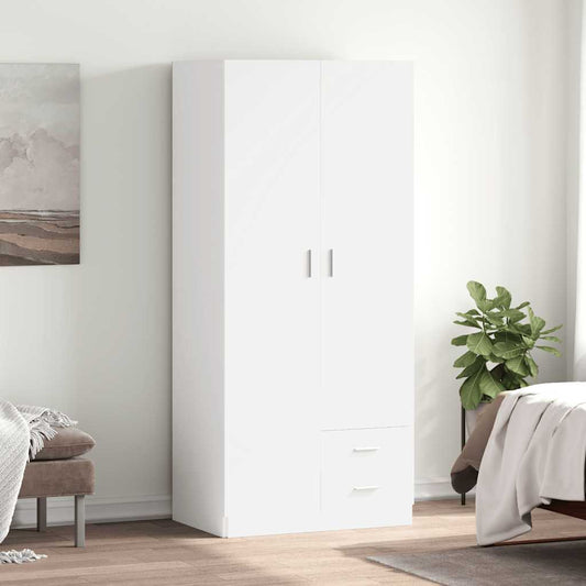 Wardrobe | White | Engineered Wood | Compact | Wardrobe | Rectangular