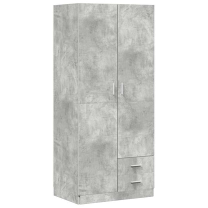 Wardrobe | Concrete Grey | Engineered Wood | Compact | Wardrobe