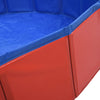 Dog Swimming Pool Red PVC 47.2 x 11.8 in Collapsible