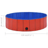 Dog Swimming Pool Red PVC 47.2 x 11.8 in Collapsible