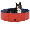 Dog Swimming Pool Red PVC 47.2 x 11.8 in Collapsible