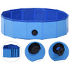 Dog Swimming Pool Blue PVC 31.5 x 7.9 in Foldable