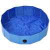 Dog Swimming Pool Blue PVC 31.5 x 7.9 in Foldable