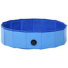 Dog Swimming Pool Blue PVC 31.5 x 7.9 in Foldable