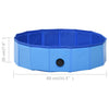 Dog Swimming Pool Blue PVC 31.5 x 7.9 in Foldable