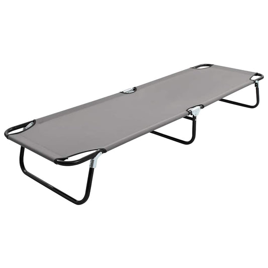47757 vidaXL Folding Sun Lounger Grey Steel
