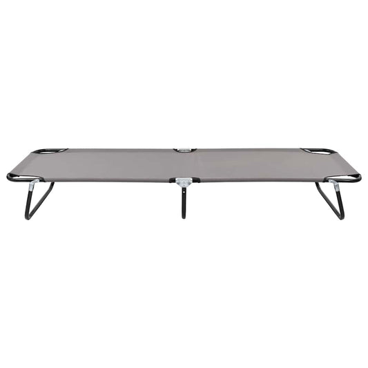 47757 vidaXL Folding Sun Lounger Grey Steel