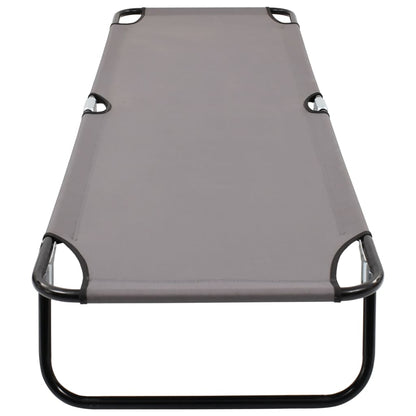 Folding Sun Lounger Grey Steel