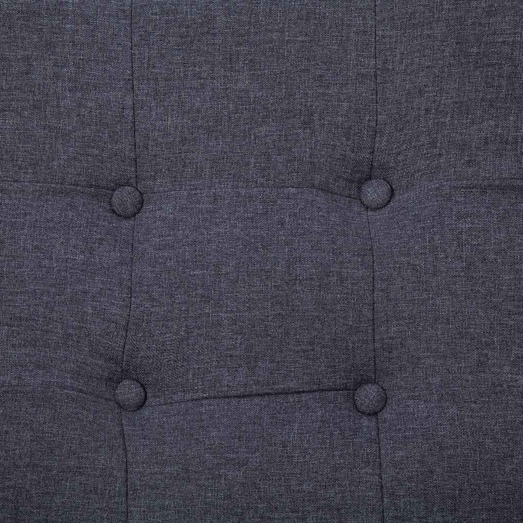 2-Seater Sofa with Armrests Dark Gray Steel and Fabric