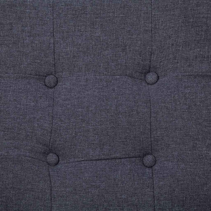 2-Seater Sofa with Armrests Dark Gray Steel and Fabric
