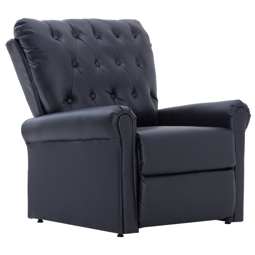Reclining Chair Black Faux Leather