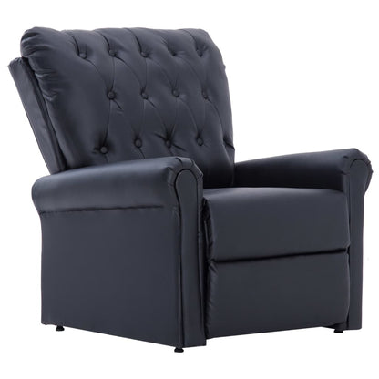 Reclining Chair Black Faux Leather