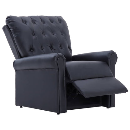 Reclining Chair Black Faux Leather